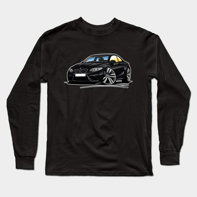 BMW M2 (F87) Black Caricature Car Art Long Sleeve T-Shirt by y30man5